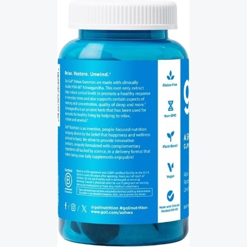 Goli Ashwagandha & Vitamin D Gummy - 60 Count - Mixed Berry, KSM-66,