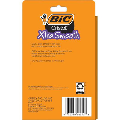 BIC Cristal Xtra Smooth Ballpoint Pen, Medium Point, 1.0mm, Black, 10-Count
