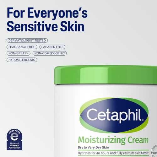 Cetaphil Moisturizing Cream, Dry Sensitive Skin, Fragrance Free, 16oz 2Pk