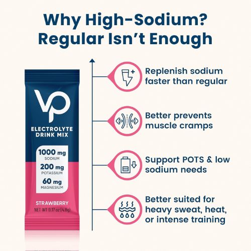 Venture Pal High Sodium Sugar Free Electrolytes Powder Packet, 30 Sticks