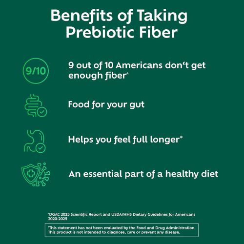 Benefiber Prebiotic Fiber Supplement Powder, Unflavored, 124 Teaspoons