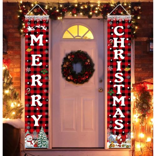 Christmas Decorations Merry Christmas Banner Xmas Porch Door
