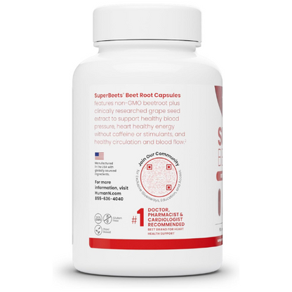 humanN SuperBeets Capsules – Heart Health Support, Non-GMO, 90ct