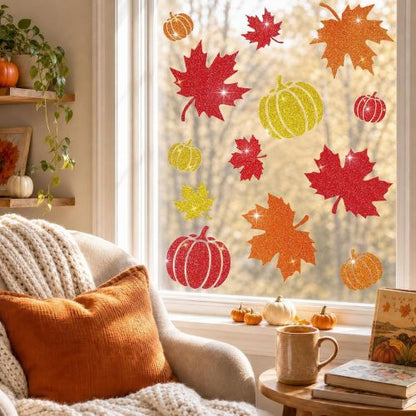 Autumn Thanksgiving Window Stickers Decals Decor
