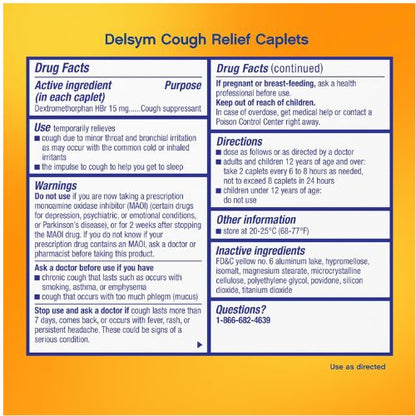 Delsym Maximum Strength Cough Suppressant, Over-the-Counter Medication  20 Count
