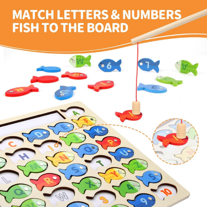 Wooden Magnetic Fishing Game for Toddlers ,  Gift for Kids.