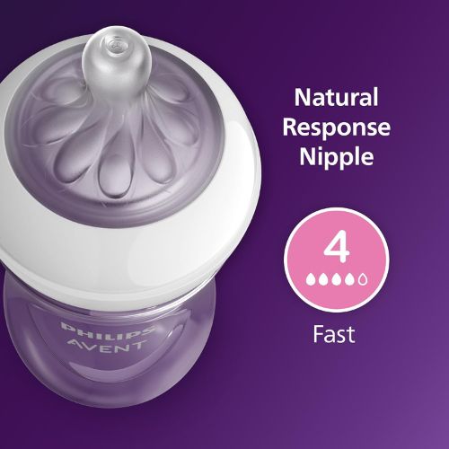 Philips Avent Natural Baby Bottles, Fast Flow, 11 oz, BPA-Free, 4-Pack