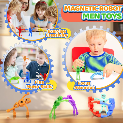 Magnetic Robot Men Travel Toys 5PC Fidget Magnets for Kids
