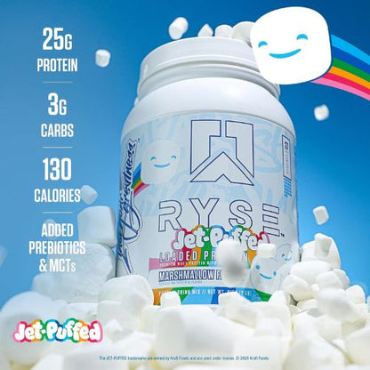 RYSE Loaded Protein Powder - Jet-Puffed Marshmallow - 25g Whey Protein Isolate