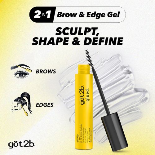 got2b Glued Brow Gel & Edge Control, Strong Hold, Clear, 0.54 Fl Oz