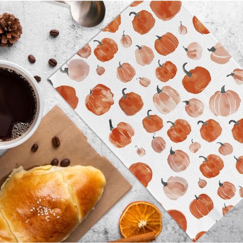 Fall Pumpkin Decor Kitchen Towels and Dishcloths