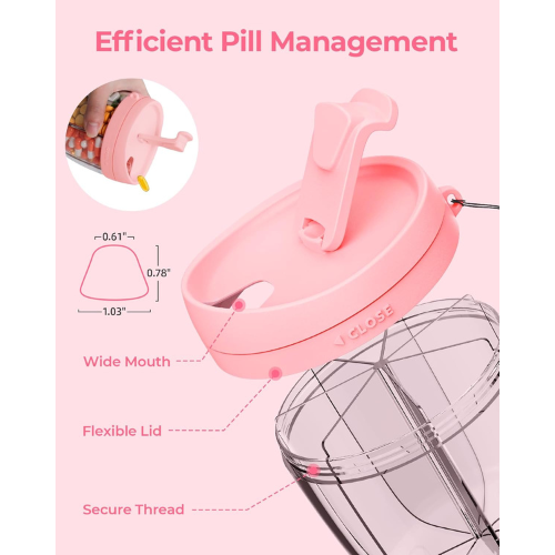 Cute 7 Day Pill Dispenser with Large Compartments.