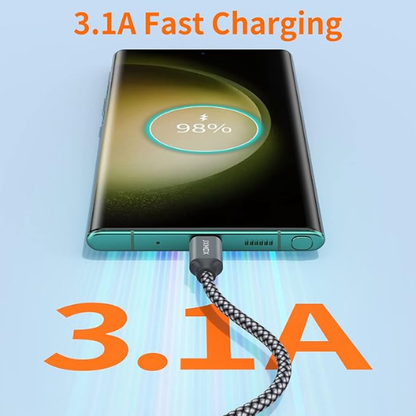 USB A to USB-C Fast Charging Cable – 2-Pack (3.3ft, Braided)