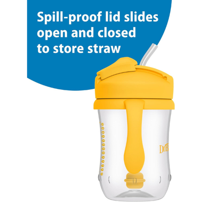 Dr. Brown's Milestones Baby's First Straw Cup, Blue & Yellow, 2-Pack