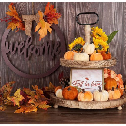 Pumpkin Decor 12pcs Artificial Velvet Fall