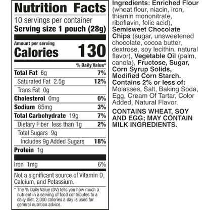 Pillsbury Mini Soft Baked Cookies – Chocolate Chip, 10-Pack (10 oz)