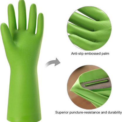 Bamllum Rubber Cleaning Gloves , 4 Pairs Reusable Dishwashing Gloves.