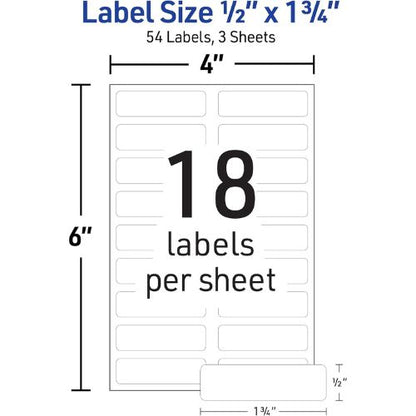 Avery No-Iron Fabric Labels, 1/2" x 1-3/4", Washer