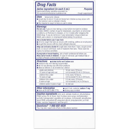 Delsym 12 Hour Cough Medicine for Adults Orange Flavor Liquid Cough Syrup, 5 Fl Oz (Pack of 1)