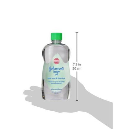 Johnson's Baby Oil, Mineral Oil Enriched with Aloe Vera and Vitamin E, 20 fl. oz