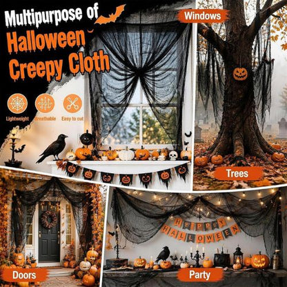 5Pcs Halloween Creepy Cloth Black
