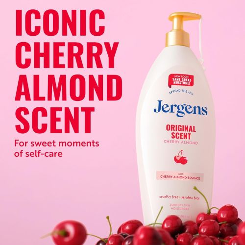 Jergens Cherry Almond Hand & Body Lotion, Dry Skin, 32 fl oz