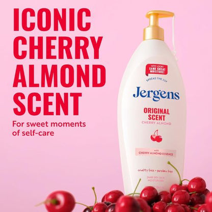 Jergens Cherry Almond Hand & Body Lotion, Dry Skin, 32 fl oz