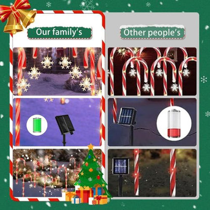 10 Pack Solar Candy Cane Pathway Lights