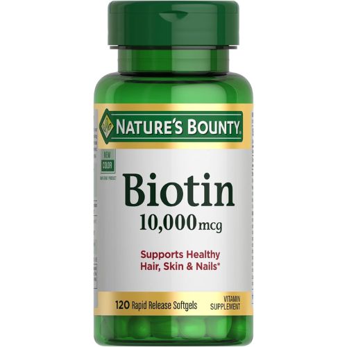 Nature's Bounty Biotin Hair Skin and Nails Vitamins, 120 Softgels