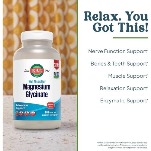 KAL Magnesium Glycinate, New & Improved Fully Chelated High