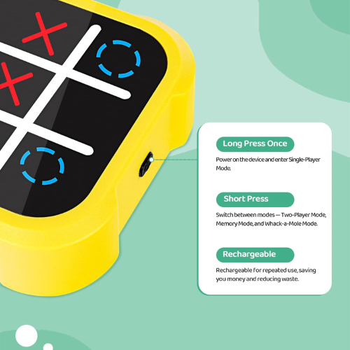 Electronic Tic Tac Toe 3 in 1 Handheld Game Portable Educational Puzzle