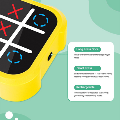 Electronic Tic Tac Toe 3 in 1 Handheld Game Portable Educational Puzzle