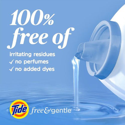 Tide Free & Gentle Liquid Laundry Detergent, 64 Loads, 84 fl oz