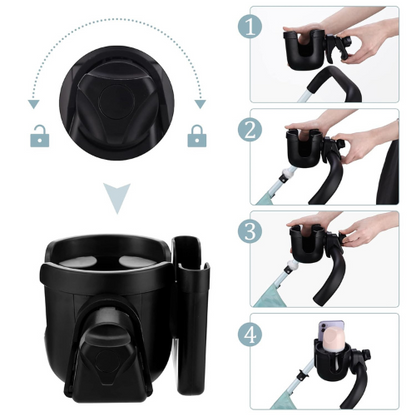 Suranew Universal Adjustable Stroller Cup and Phone Holder