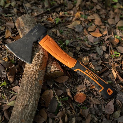 KSEIBI Wood Axe, Small Outdoor Camp Hatchet for Splitting