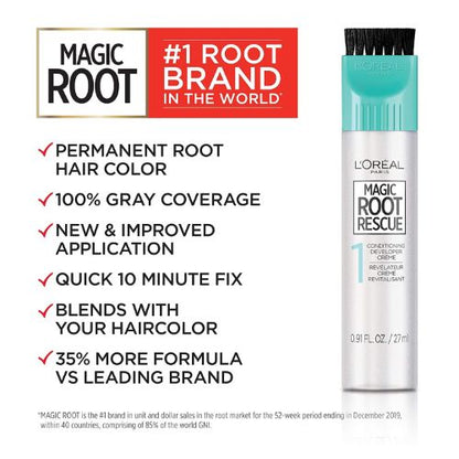 L'Oreal Paris Magic Root Permanent Hair Color Kit, 100% Gray Hair Coverage 7 Dark Blonde (1 Count)