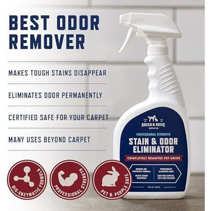 Rocco & Roxie Enzyme Cleaner – 32oz Pet Stain & Odor Eliminator Spray