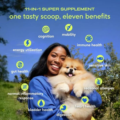 Native Pet 11-in-1 Dog Multivitamin – 60 Scoops, Gut & Joint Support Powder