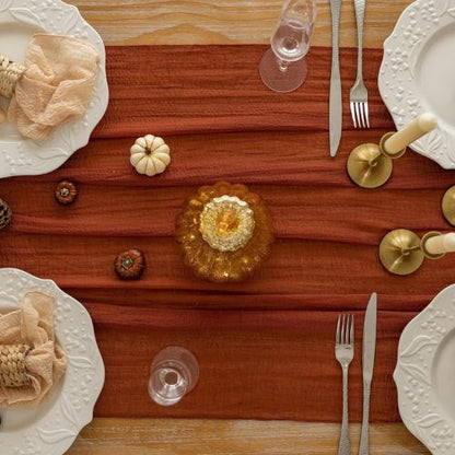 Terracotta Cheesecloth Table Runner