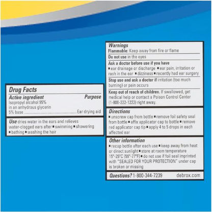 Debrox Swimmer's Ear Drying Drops, 1 Fl Oz