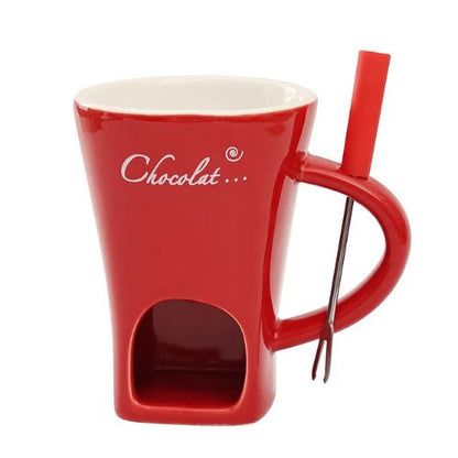 Ceramic Chocolate Fondue Set with For