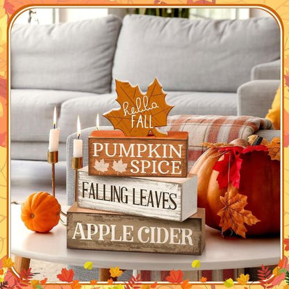 4 Pcs Fall Decor Wooden Maple Leaf Decoration