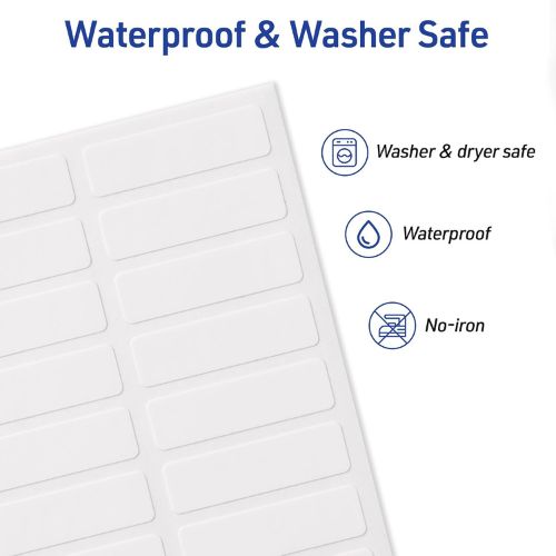 Avery No-Iron Fabric Labels, 1/2" x 1-3/4", Washer