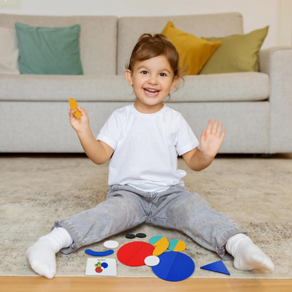 LiKee Wooden Shape Puzzles (36 Blocks & 60 Cards)