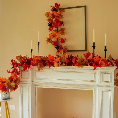 6PCS Maple Leaf Autumn Garland Hanging Fall Vines Table