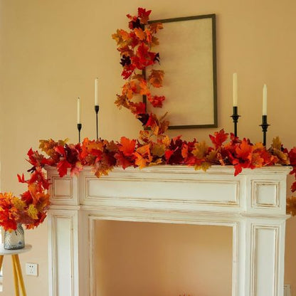 6PCS Maple Leaf Autumn Garland Hanging Fall Vines Table