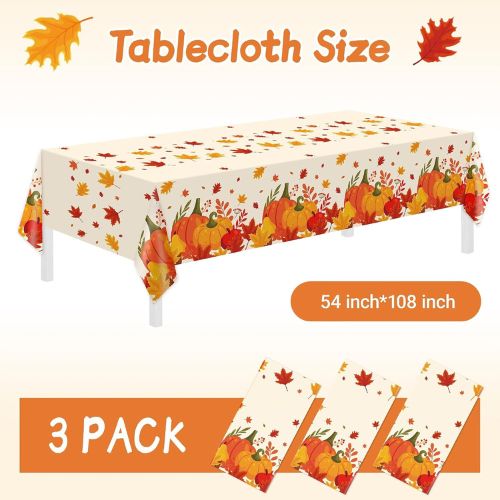 3 Pack Thanksgiving Disposable Tablecloths