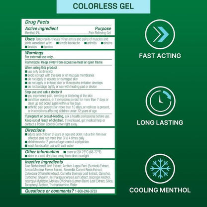 Biofreeze Pain Relief Gel, Muscle Pain Colorless Menthol Gel, 32 FL OZ Pump