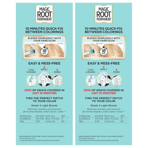 L'Oreal Paris Magic Root Permanent Hair Color Kit 9 Light Blonde (2 Count)