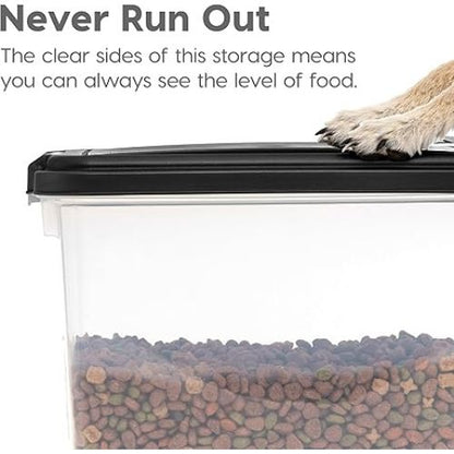 IRIS Pet Food Storage Combo – 30lb + 11lb Airtight Bins (Black)